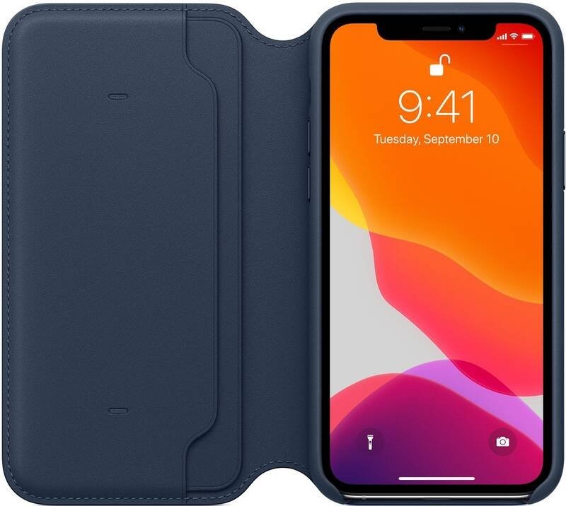 Apple iPhone 11 Pro Max Leather Folio Deep Sea Blue MY1P2ZM/A