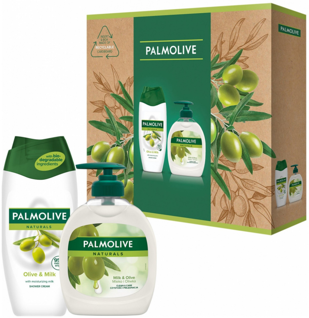 Palmolive Naturals Olive & Milk sprchový krém 250 ml + tekuté mýdlo 300 ml dárková sada