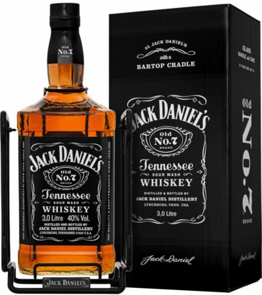 Jack Daniel\'s 40% 3 l (dárkové balení kolébka)