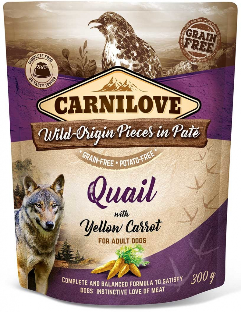Carnilove Dog Pouch Paté Quail & Yellow Carrot 12 x 300 g