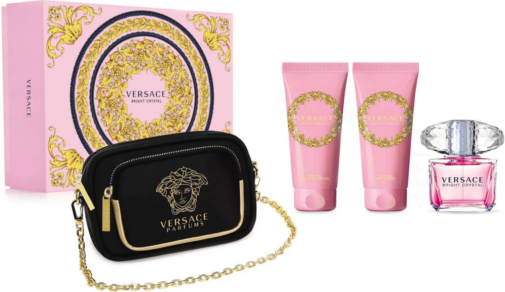 Versace Bright Crystal EDT 90 ml + tělové mléko 100 ml + sprchový gel 100 ml + kabelka dárková sada