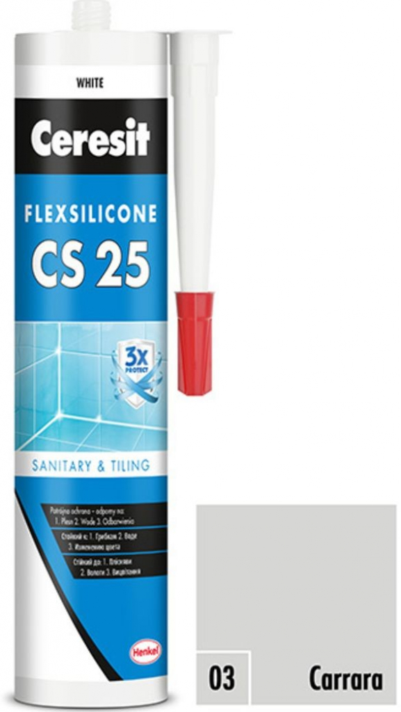 CERESIT CS 25 sanitární silikon 280g carrara