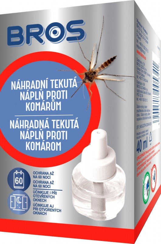 Bros Náhradní tekutá náplň proti komárům 40 ml 60 nocí