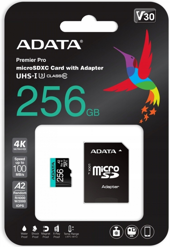 ADATA MicroSDXC 256 GB AUSDX256GUI3V30SA2-RA1