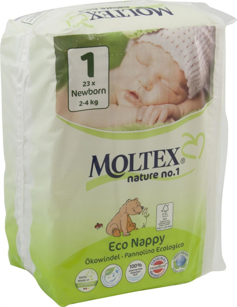 MOLTEX nature no. 1 Newborn 2-4 kg 23 ks