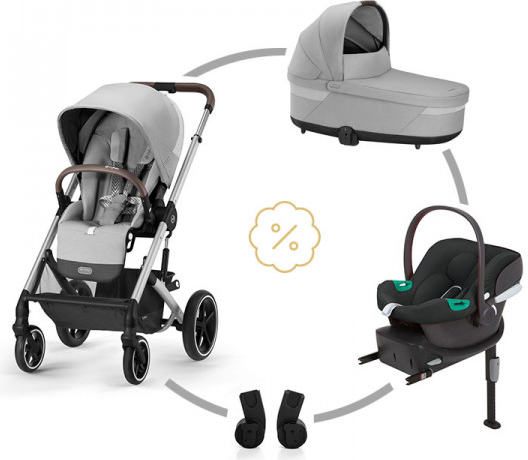 Cybex SET BALIOS S LUX + korba + adaptéry + autosedačka + základna LAVA GREY 2024