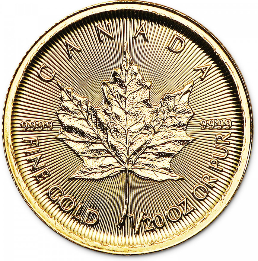 Royal Canadian Mint Maple Leaf zlatá mince 1/20 oz