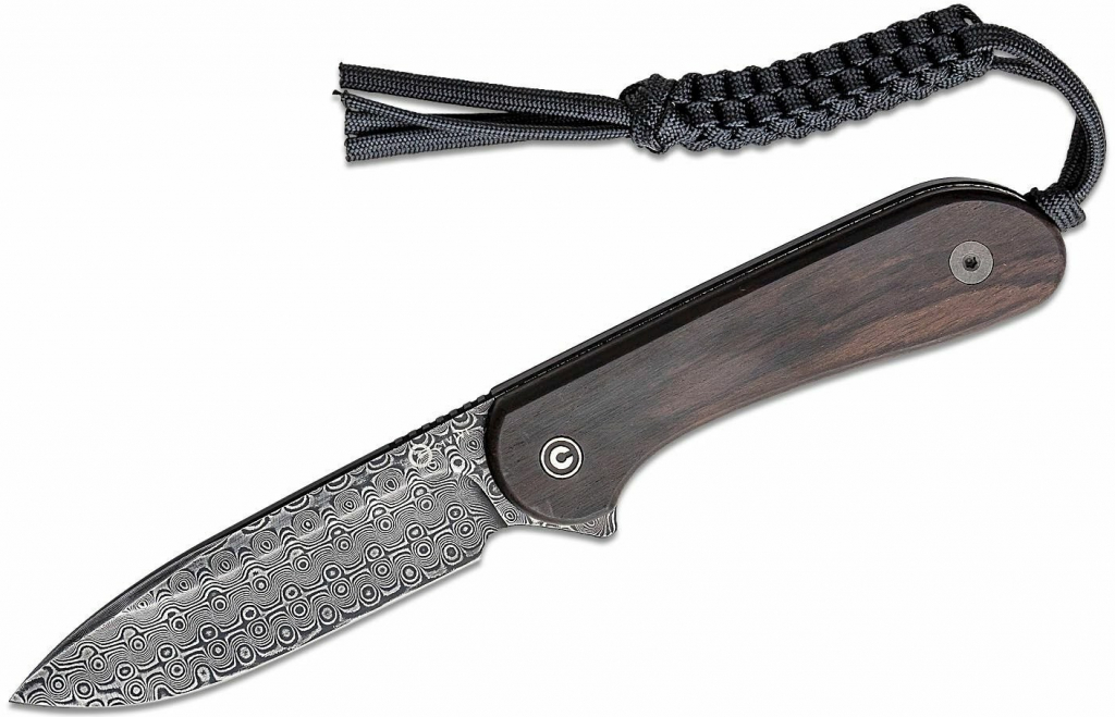 CIVIVI Fixed Blade Elementum Ebony Wood/Damascus C2105-DS1