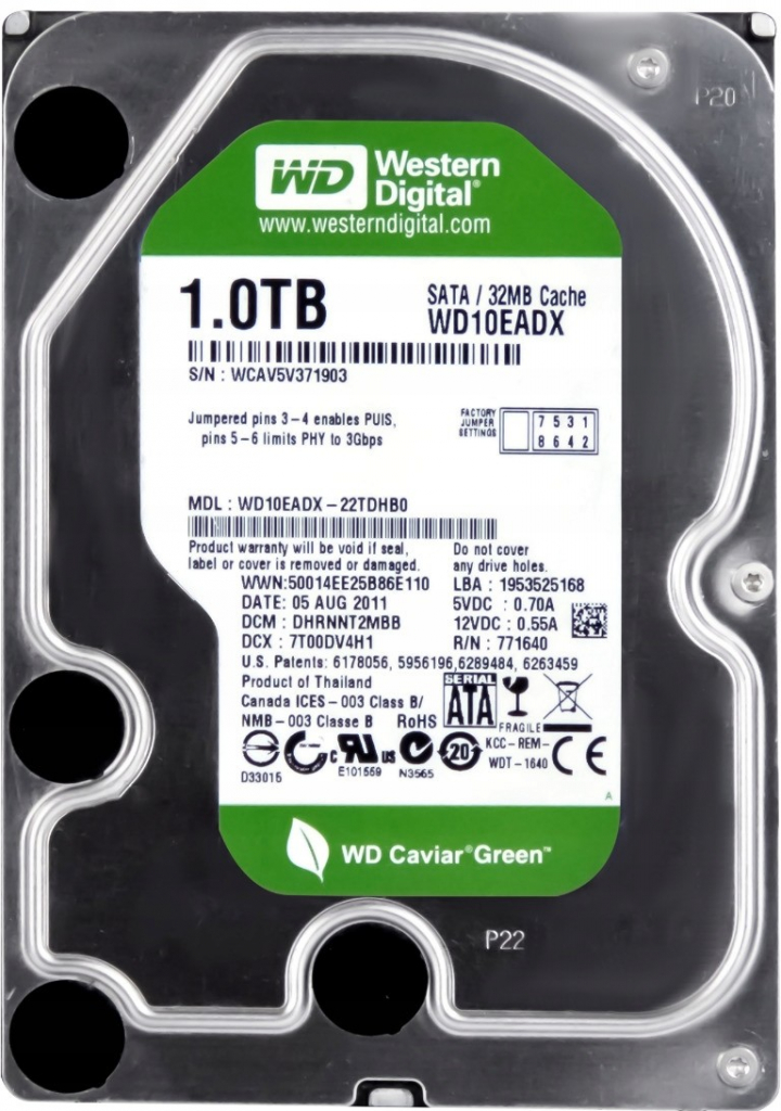 WD Green 1TB, WD10EADX