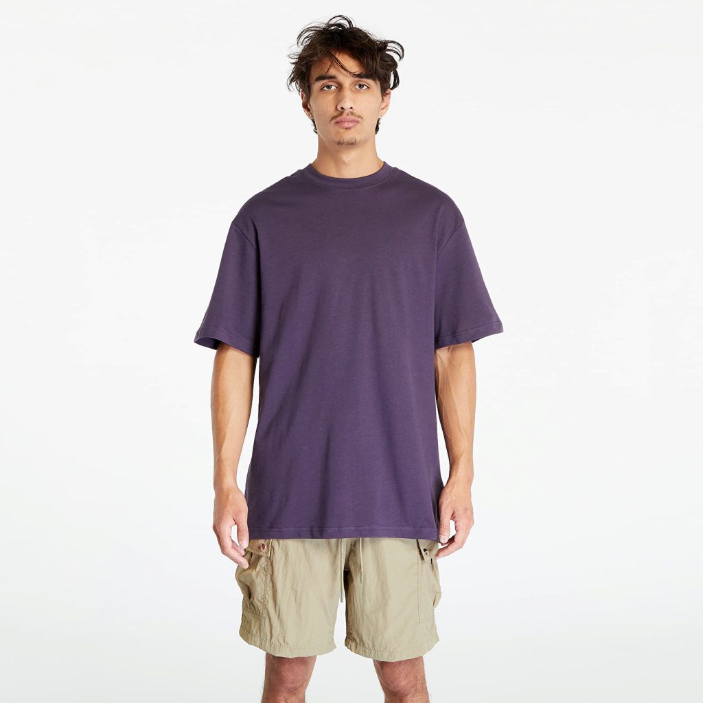 Urban Classics Prodloužené bavlněné rovné pánské triko purplenight