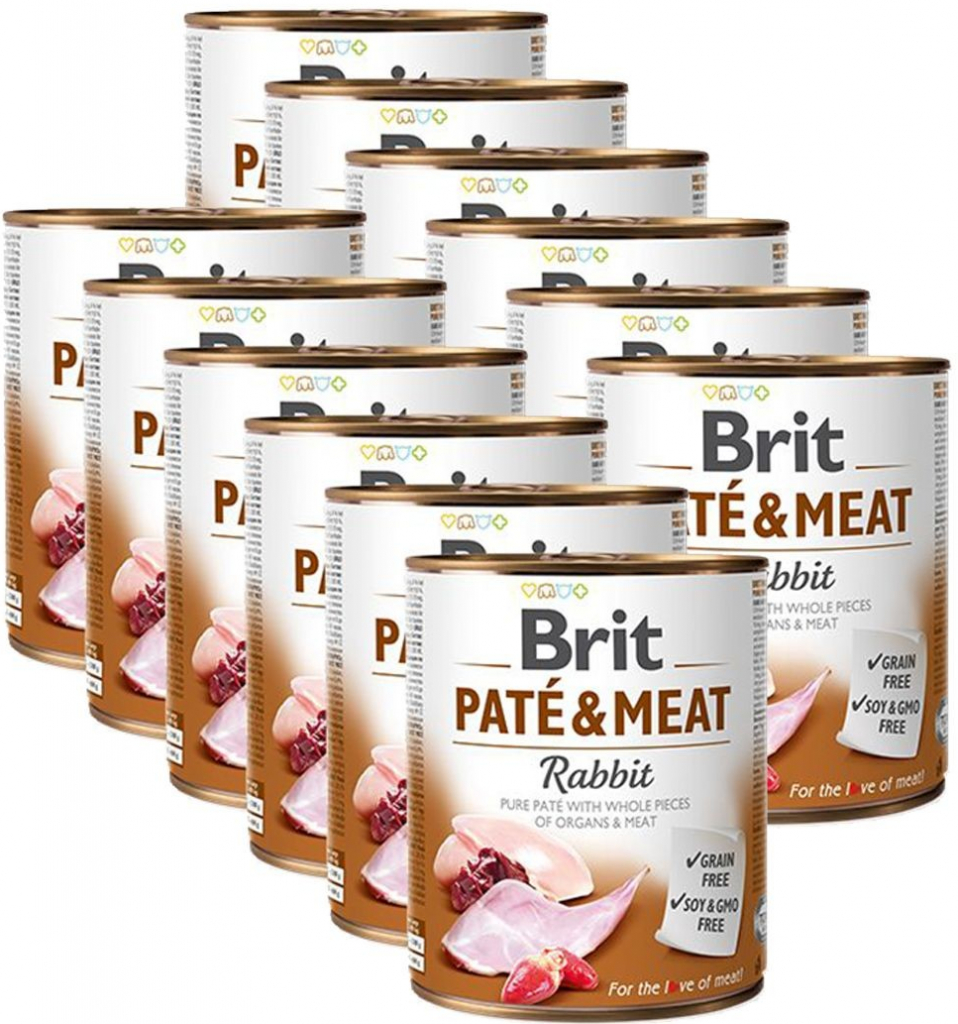 Brit Paté & Meat Dog Rabbit 12 x 800 g