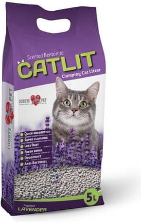 CATLIT hrudkující podestýlka s levandulí pro kočky 5 l/4 kg