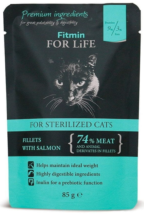 Fitmin Cat pouch sterilized salmon 28 x 85 g