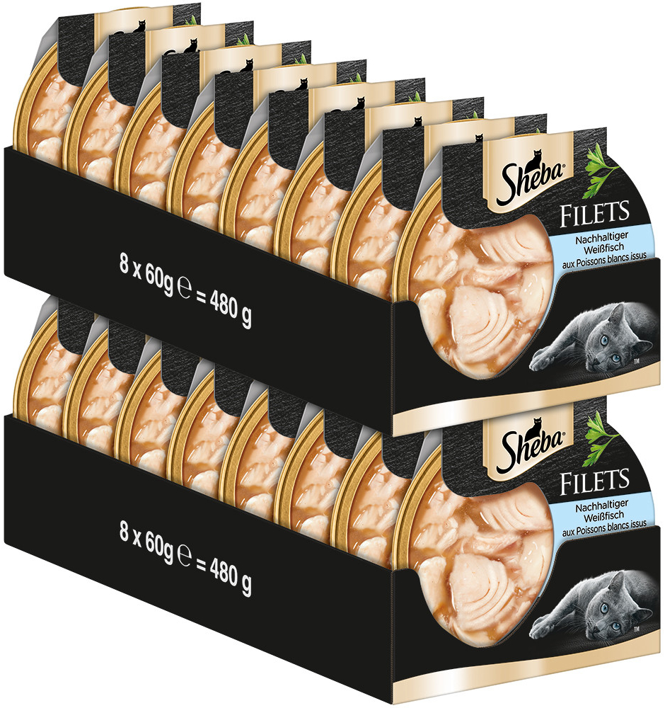 Sheba Filety Feine Filets bílé ryby 16 x 60 g