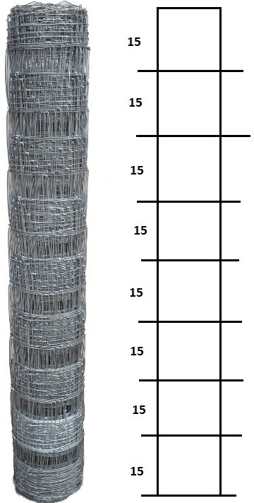 Ovčí pletivo uzlíkové - výška 120 cm, průměr drátu 1,6/2,0 mm, 9 příčných drátů