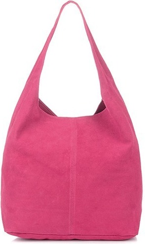 Vera Pelle N88 dámská semišová kabelka tmavě růžová