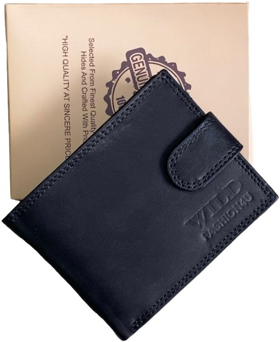 Pánská kožená peněženka s přezkou wild fashion4u black