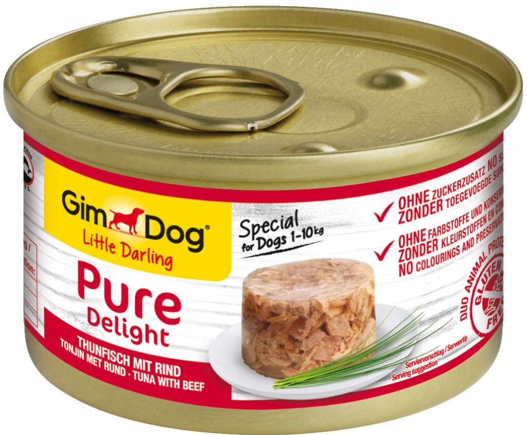 GimDog Little Darling Pure Delight s tuňákem a hovězím masem 12 x 85 g