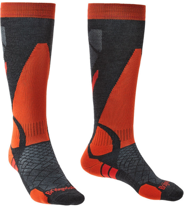 Bridgedale Ski Lightweight Over Calf Merino Performance GraphiteOrange