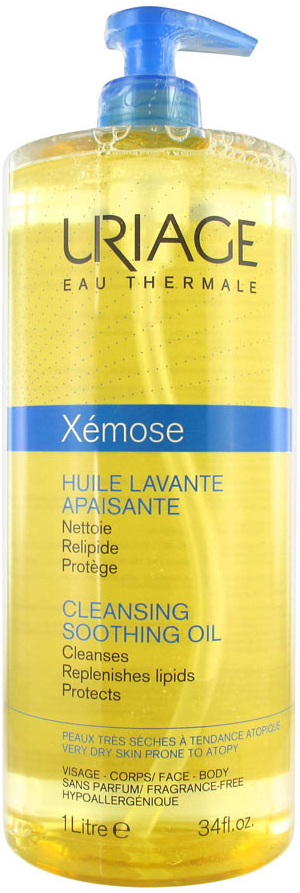 Uriage Xémose zklidňující čistící olej na obličej a tělo (Soothing Cleansing Oil) 1000 ml