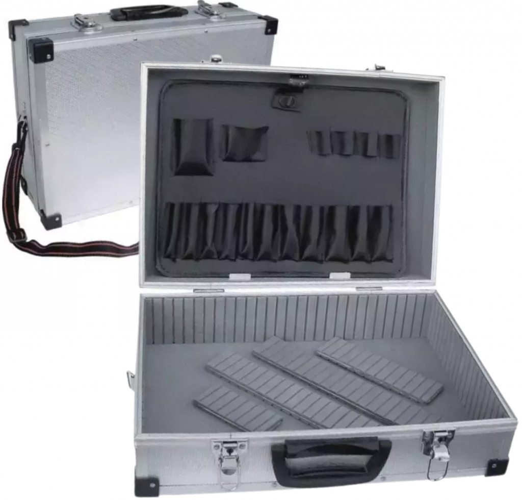 DEDRA Hliníkový kufr na nářadí 460x325x150 stříbrný