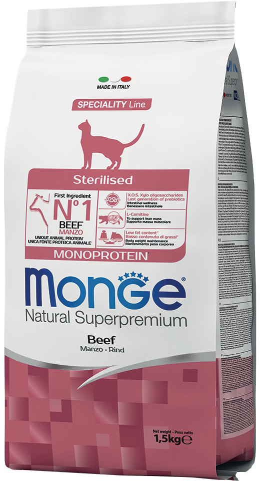 Monge Monoprotein Cat Sterilized hovězí krokety 1,5 kg
