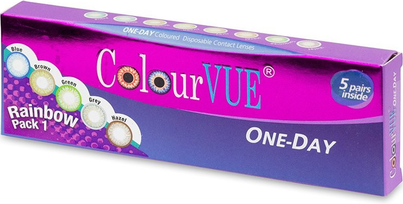 MaxVue ColorVue Trublends One-Day Rainbow Pack1 barevné nedioptrické 5 párů čoček