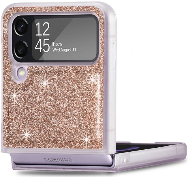 Pouzdro JSM GLITTER Ochranné Samsung Galaxy Z Flip4 5G zlaté