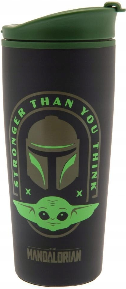 CurePink Cestovní hrnek Star Wars Hvězdné války The Mandalorian Stronger Than You Think 0,45 l