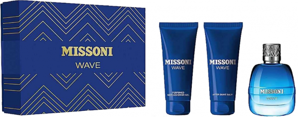 Missoni Wave sprchový gel 50 ml + balzám po holení 50 ml + EDT 50 ml dárková sada