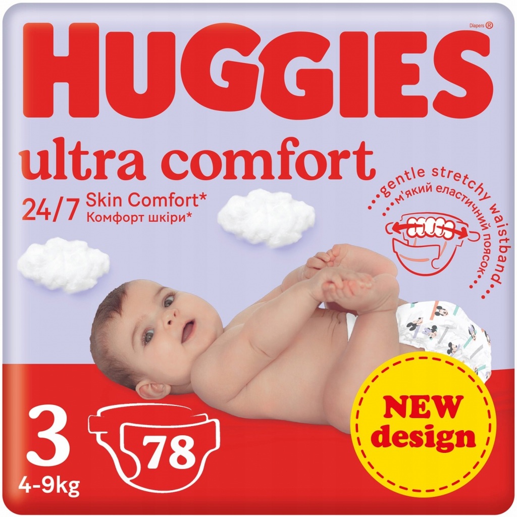 Huggies Ultra Comfort 3 5-9 kg 78 ks