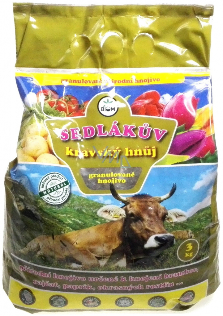 Biom Sedlákův kravský hnůj granulované přírodní hnojivo 3 kg