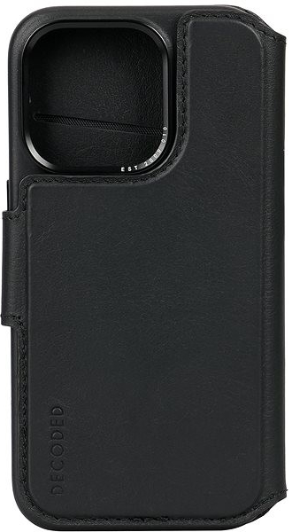 Pouzdro Decoded Leather Detachable Wallet iPhone 15 Pro černé