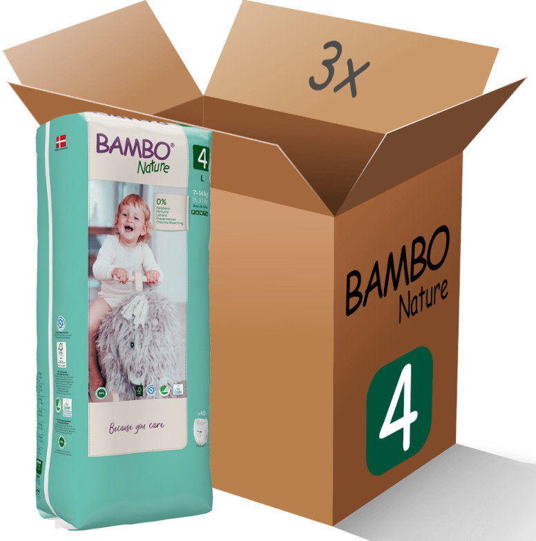 Bambo 3x Nature Pants 4 L 7-12 kg 40 ks