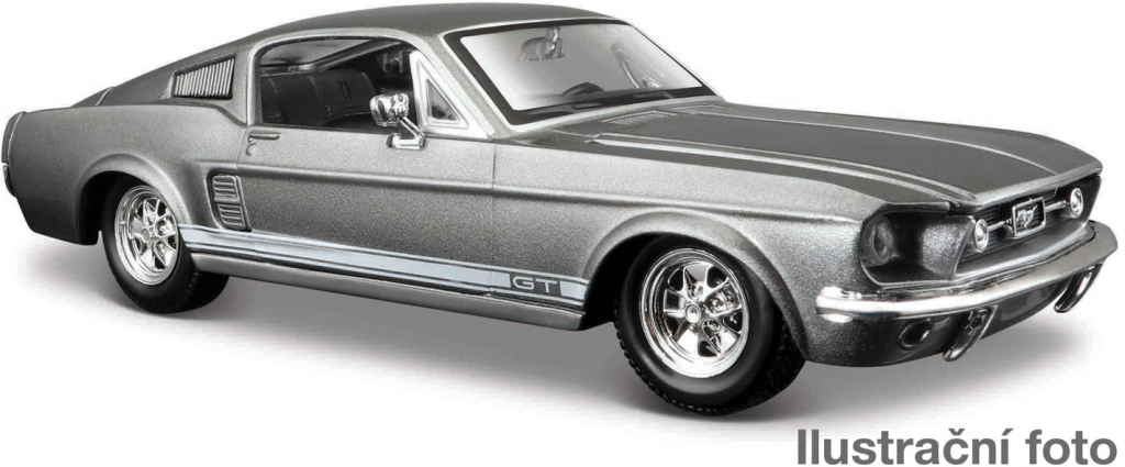 Maisto MA-31260GY Ford Mustang GT 1967 šedá metalíza 1:24