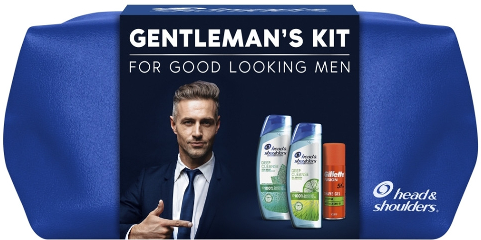 Head & Shoulders Deep Cleanse šampon 2 x 300 ml + gel na holení Gillette Fusion 75 ml dárková sada