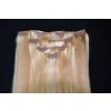 Clip-in, 38 cm, melír blond-blond (27/613), 7 pásků, rovné, lidské vlasy