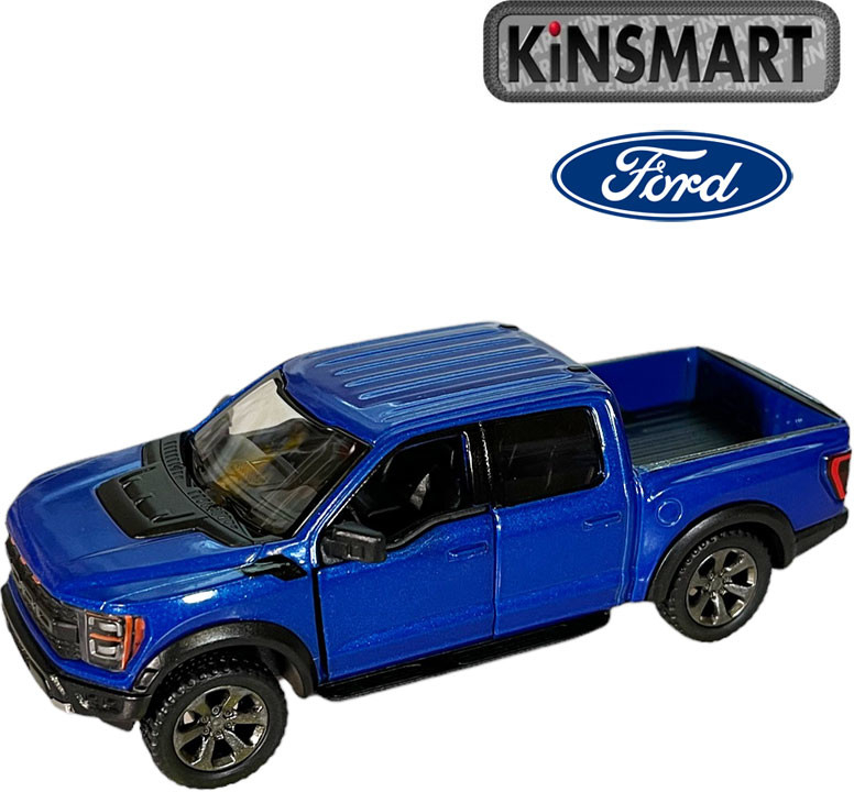 Kinsmart Ford F-150 Raptor modrý 1:46