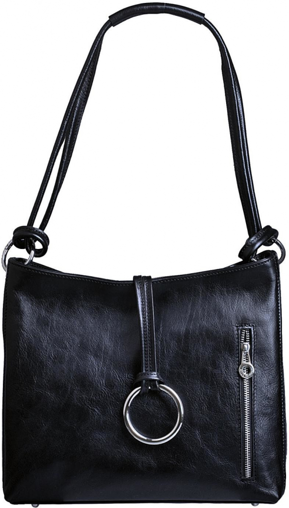 Il Giglio dámská kožená kabelka přes rameno 095 černá