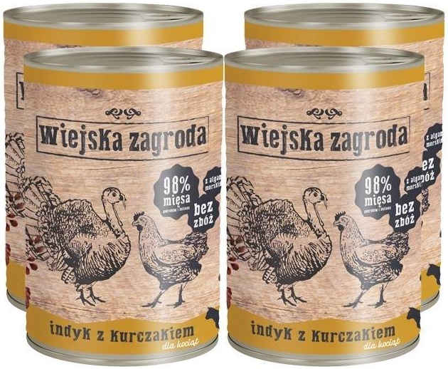 Wiejska Zagroda pro koťata Krůta s kuřetem 4 x 0,4 kg