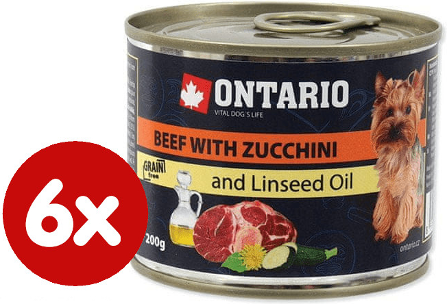 Ontario mini beef zucchini dandelion and linseed oil 6 x 200 g