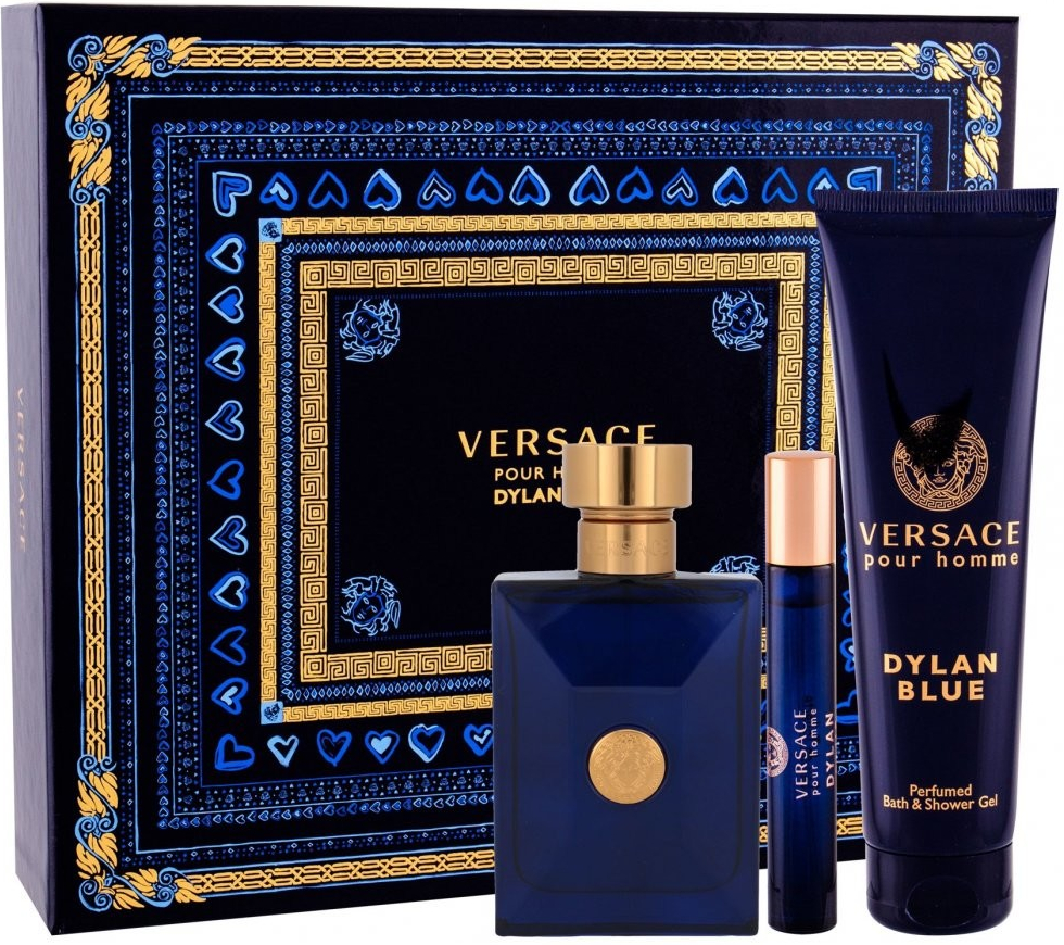 Versace Pour Homme Dylan Blue EDT 100 ml + EDT 10 ml + sprchový gel 150 ml dárková sada