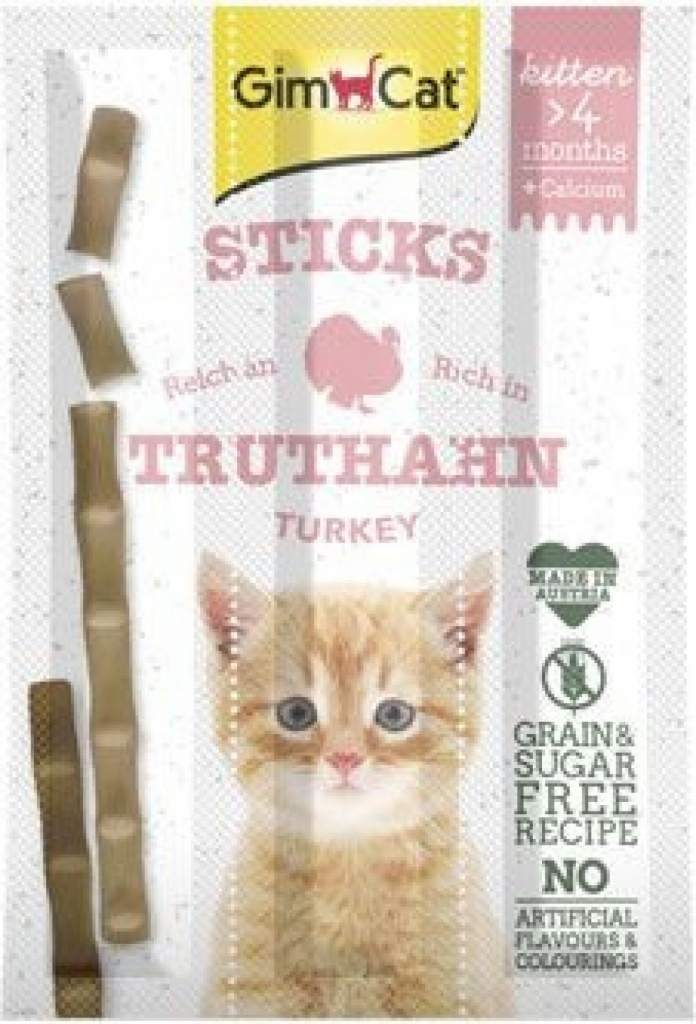 GimCat Sticks Kitten krocan & vápník 3 x 3 g