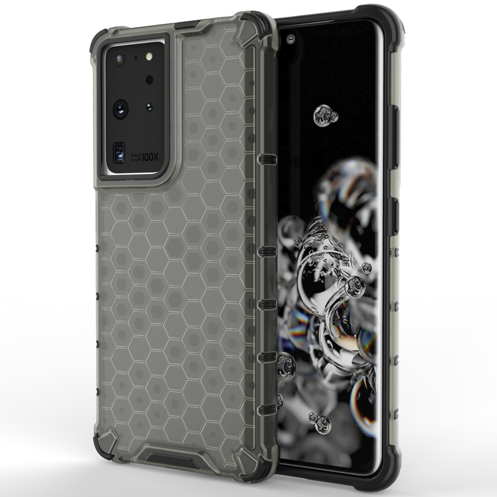 Pouzdro Hurtel Honeycomb armor Samsung Galaxy S22 Ultra - černé