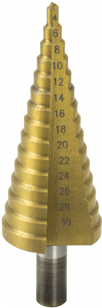 Stupňovitý vrták HSS/TiN 4-30mm do kovu a plastu DEDRA WMST0430