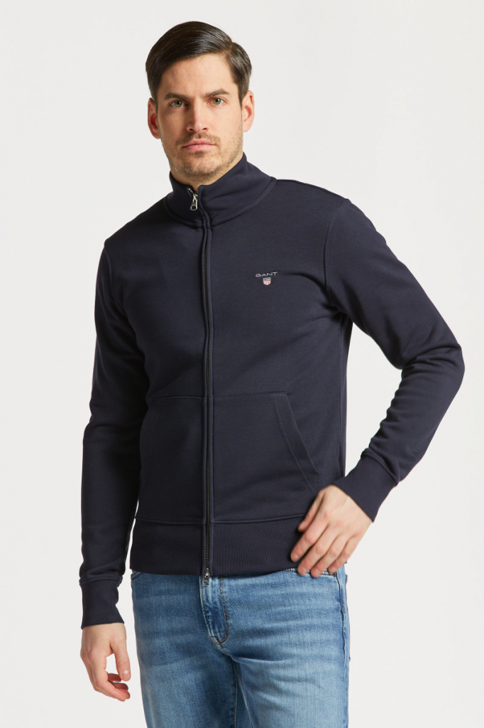 GANT ORIGINAL FULL ZIP CARDIGAN modrá