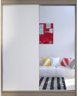 Kapol Camino 150 cm s velkým zrcadlem a posuvnými dveřmi Stěny dub / bílá