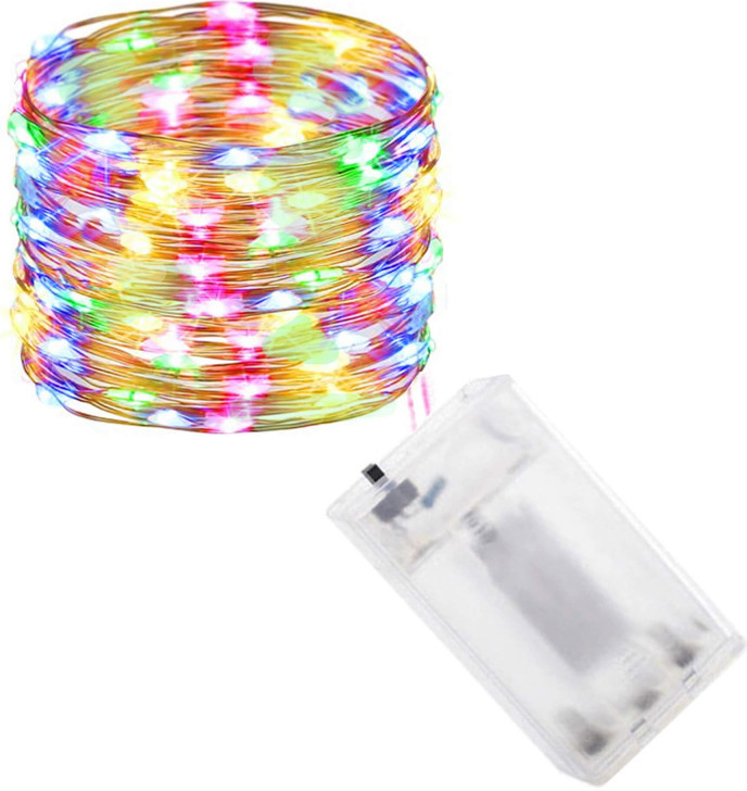 SPRINGOS LED řetěz Nano 10m 100LED 3xAA multicolor