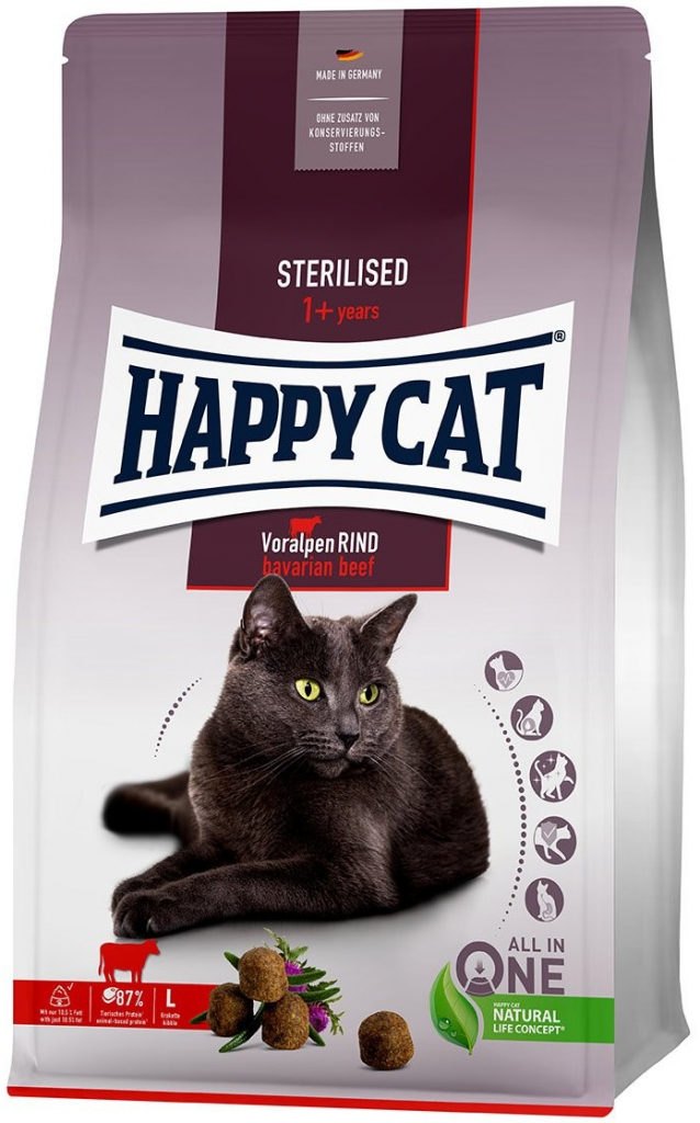 Happy Cat Sterilised Adult hovězí z předhůří Alp 2 x 10 kg