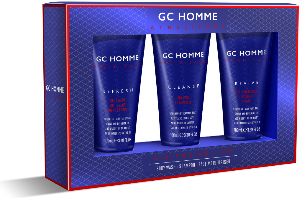 Grace Cole Athleisure Men sprchový gel 100 ml + šampon 100 ml + krém na obličej 100 ml dárková sada